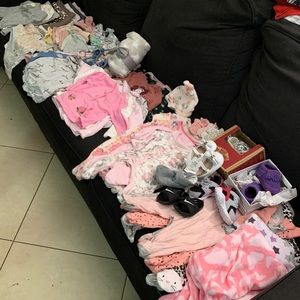 50 Piece Lot- Baby Girl Clothes Shoes Accessories!